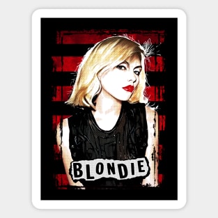 Debbie Harry Blondie Retro Pop Art Red Stripes Magnet